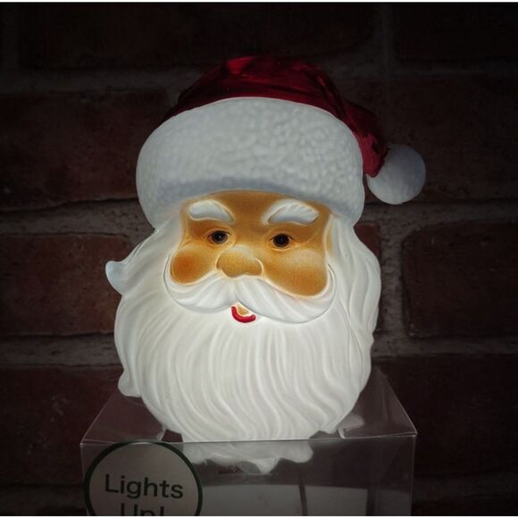 Santa Claus Lights Up Mini Christmas Tree Topper Light LED Glowing Decor Holiday - Picture 4 of 16